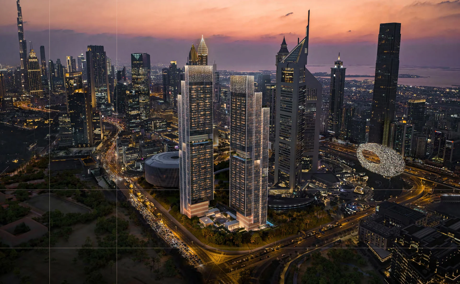 Skyline residences in Dubai business district