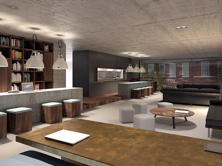 Roof-garden apartments in Castlefield, Manchester