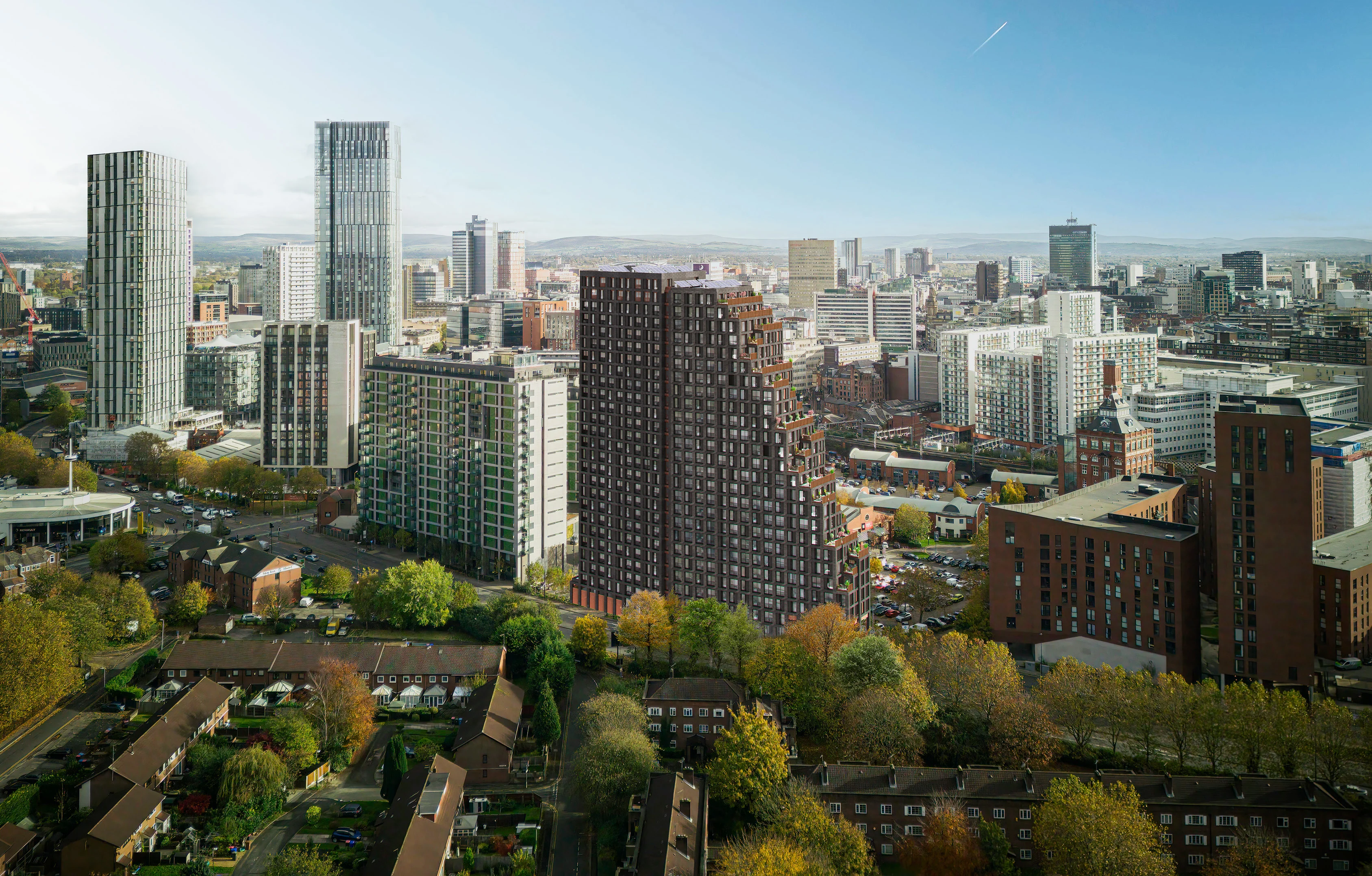 City-centre residential apartments in Manchester city centre, Trinity Way, M3